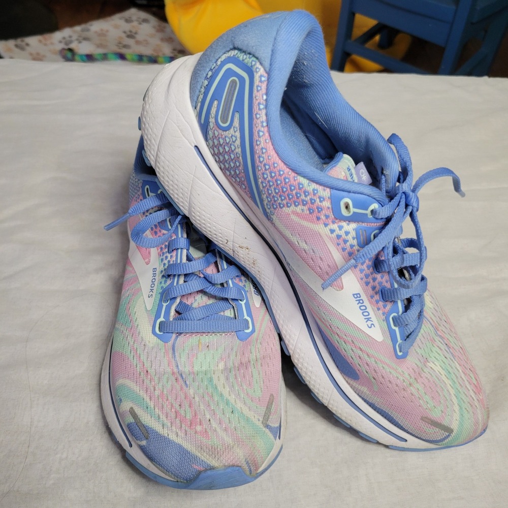 Brooks Ghost 14 Women Running Shoes Blue Pink Sports Matter Foundation size 8
